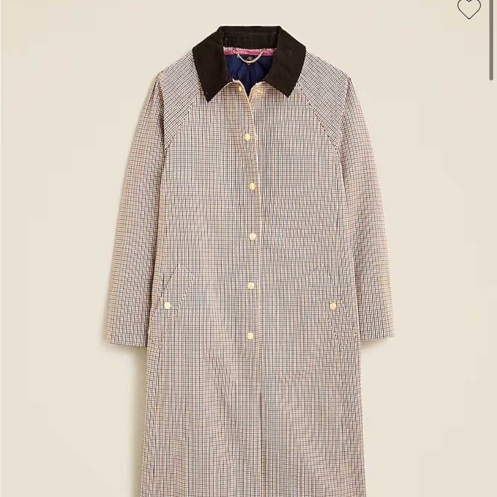 ISO J Crew Long Barn Coat in plaid (XS or XXXS)